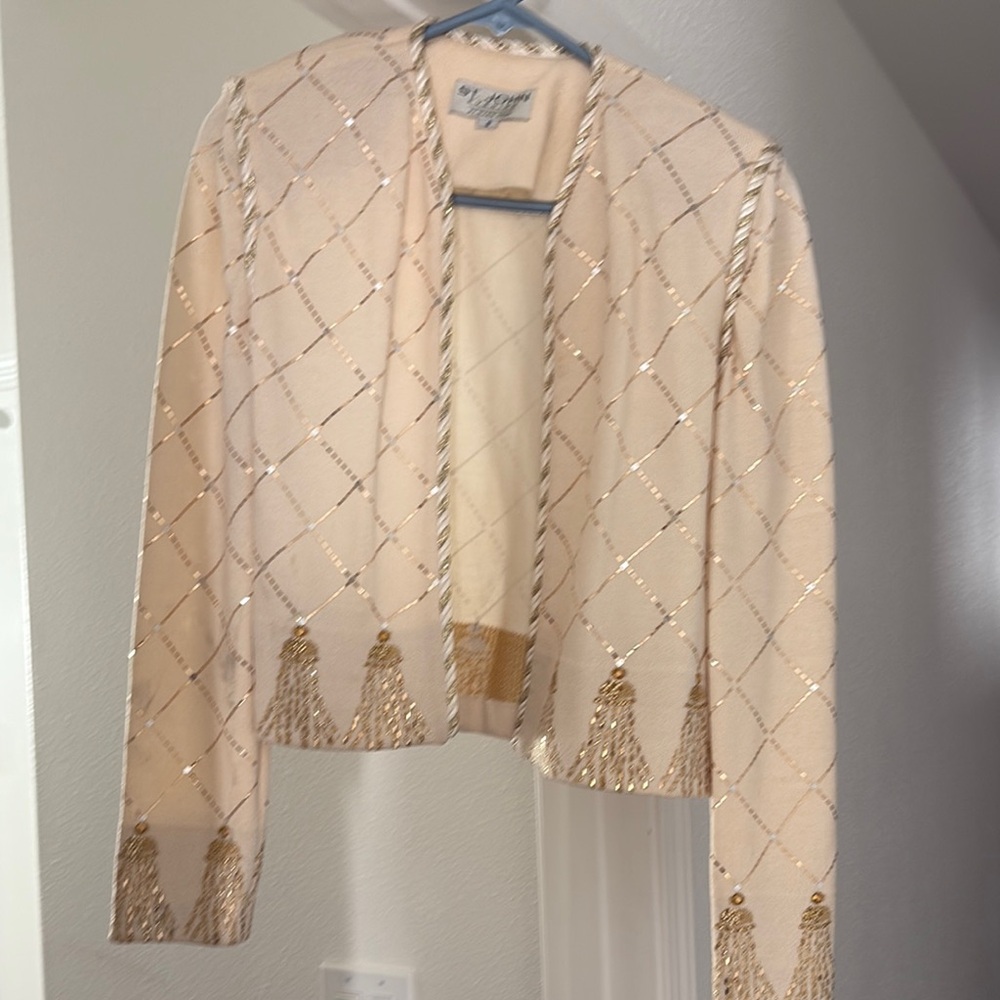 Elegant Cream and Gold Women's Jacket